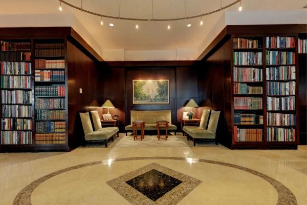 this living room is a book lovers paradise
